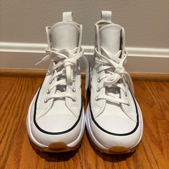 New Converse Run Star Hike Leather White Women's Platform Sneakers A04293C Sz 7 - Picture 7 of 12